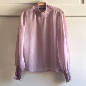 Sheer pink blouse